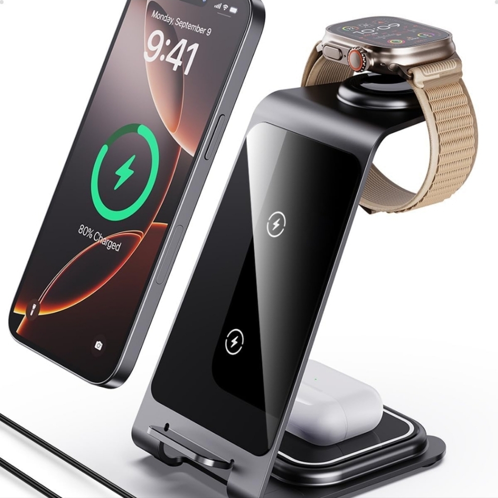 Single phone charger iPhone or android black or silver